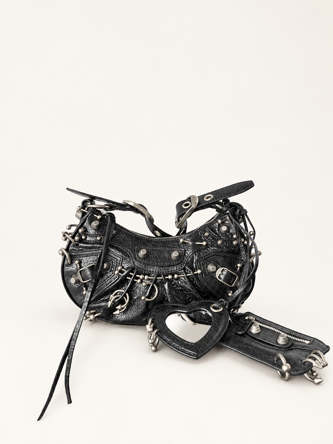 Balenciaga Le Cagole XS Piercing Black תיק נשים מבט קדמי