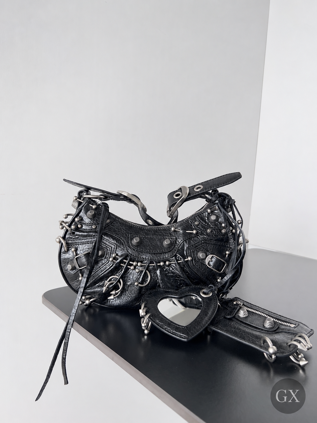 Balenciaga Le Cagole XS Piercing Black עם נרתיק ומראה