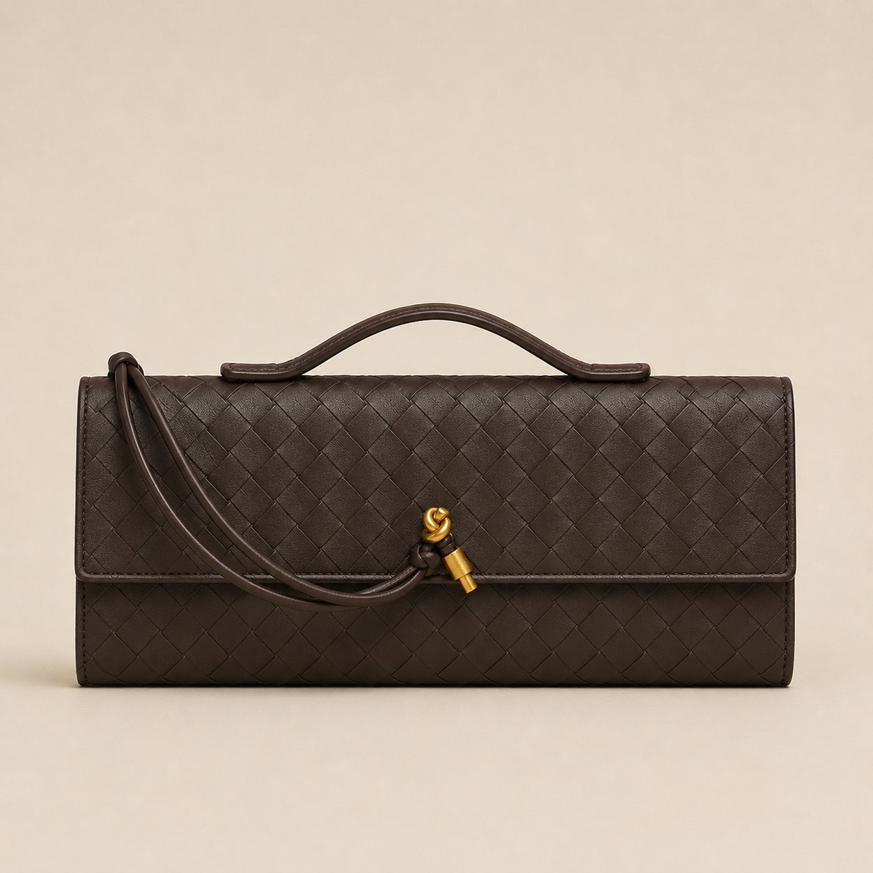 Bottega Veneta Andiamo Clutch Fondant — Front