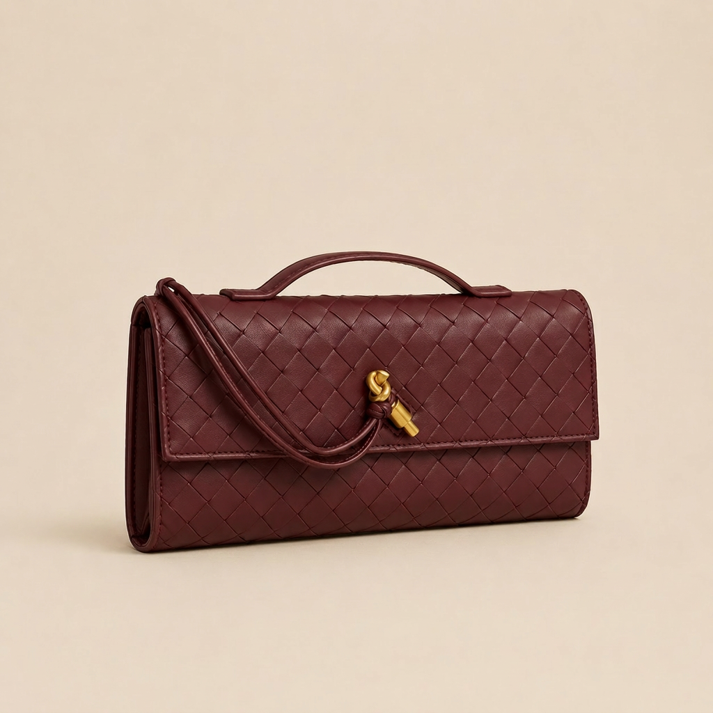 Bottega Veneta Andiamo Clutch Burgundy — 3/4