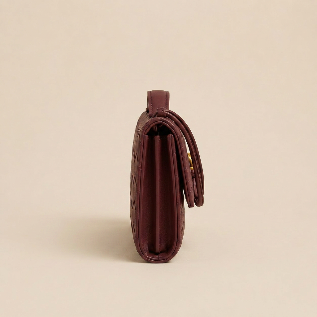 Bottega Veneta Andiamo Clutch Burgundy — side