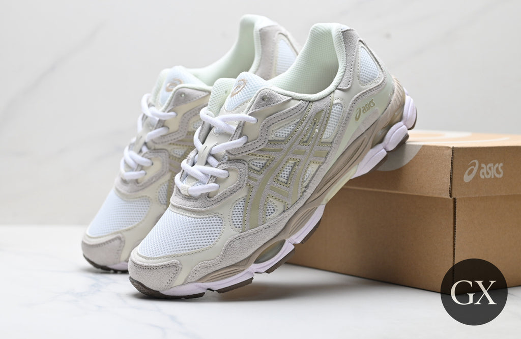 ASICS Gel-NYC Cream / Silver / Lilac - authentic supplier photo with Gallery X logo