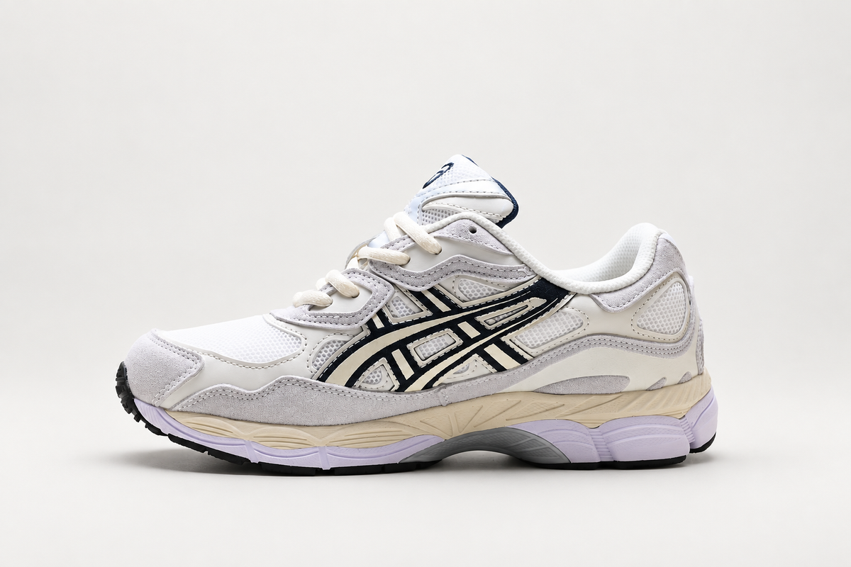 ASICS Gel-NYC Ivory / Navy / Lilac clean background alternate view