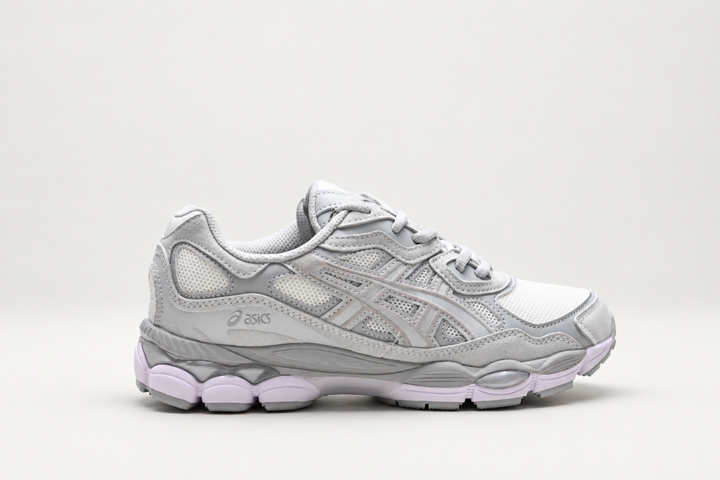 ASICS Gel-NYC Silver Grey / Lilac clean background side view