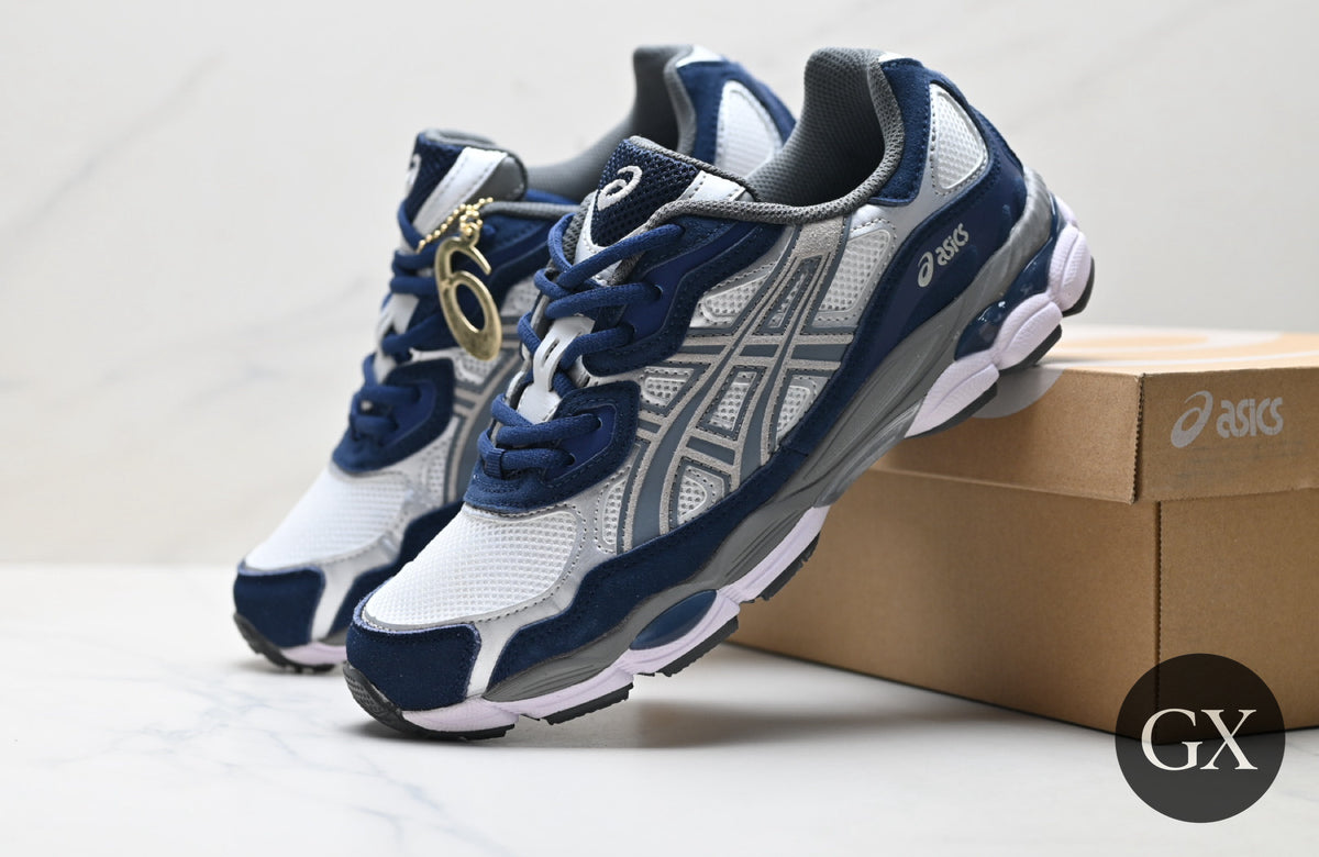 ASICS Gel-NYC White / Navy / Silver - authentic supplier photo with Gallery X logo