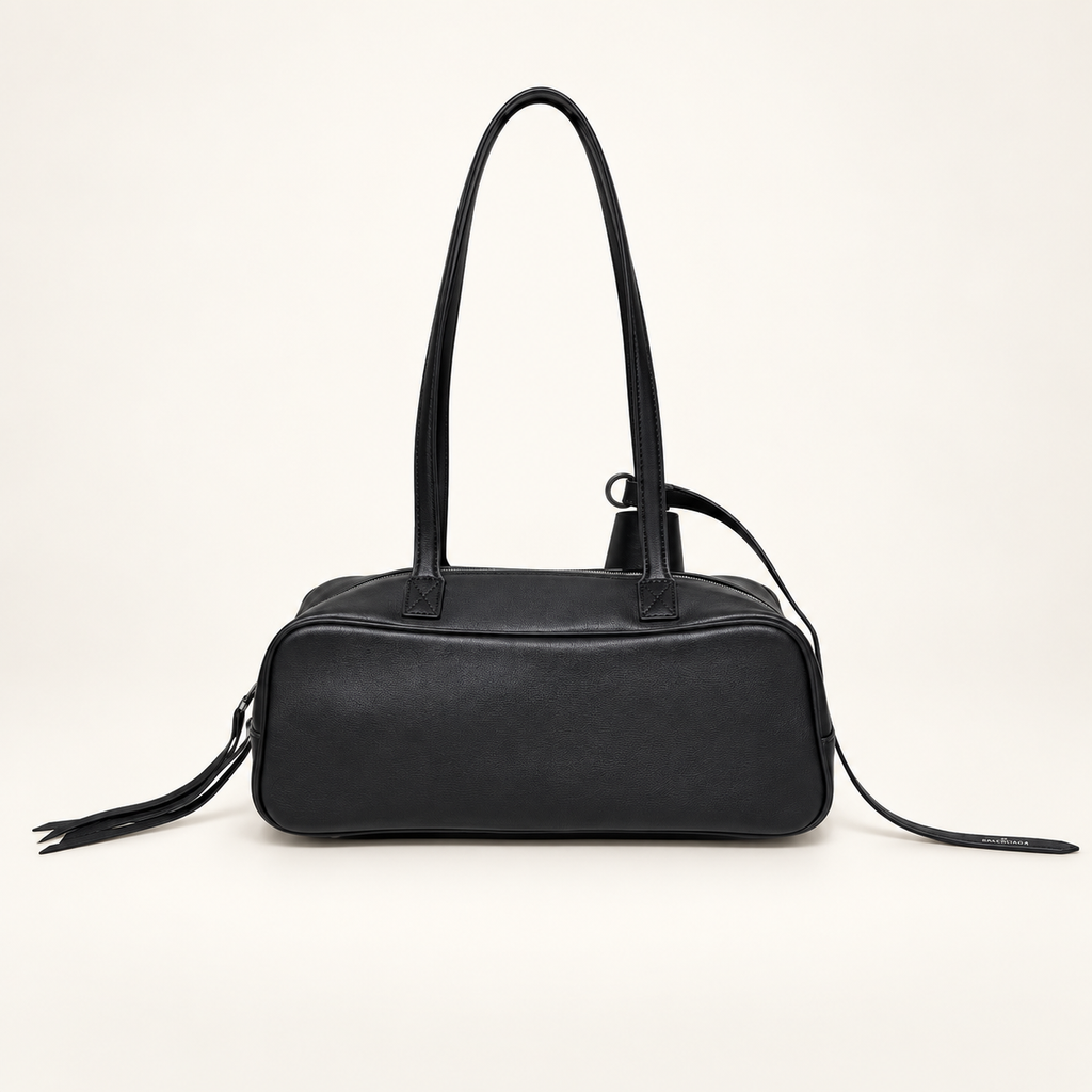 תיק כתף Balenciaga Carrie Small Bowling שחור – גב