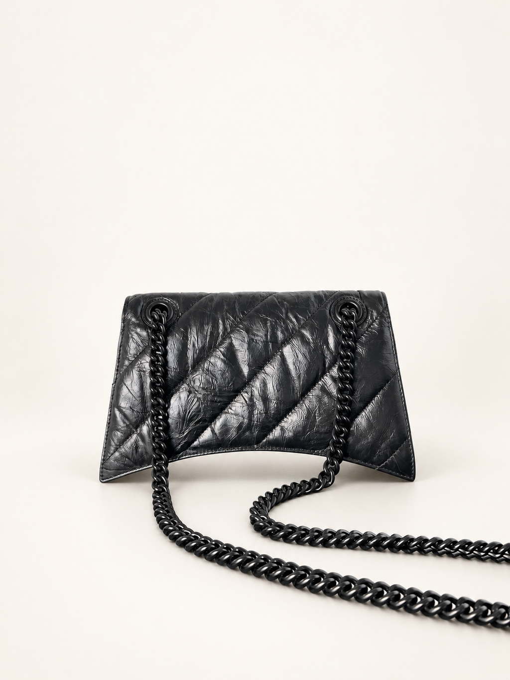 תיק Balenciaga Crush Monogrammed Shoulder שחור – גב ושרשרת