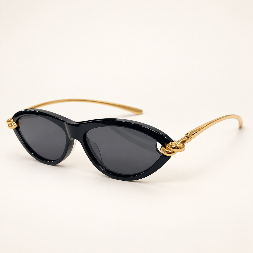 Bottega Veneta Knot Cat Eye – שחור – צילום סטודיו