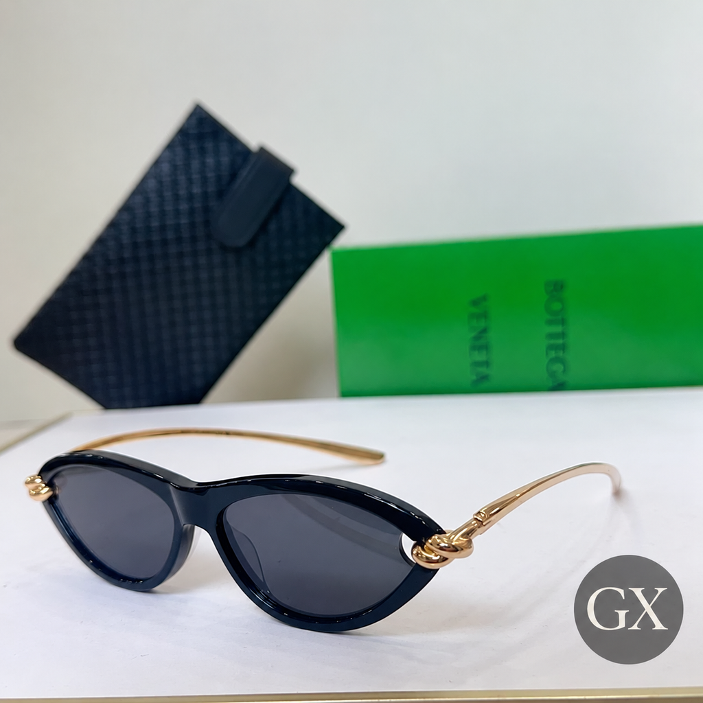 Bottega Veneta Knot Cat Eye – שחור – צילום מקורי עם GX