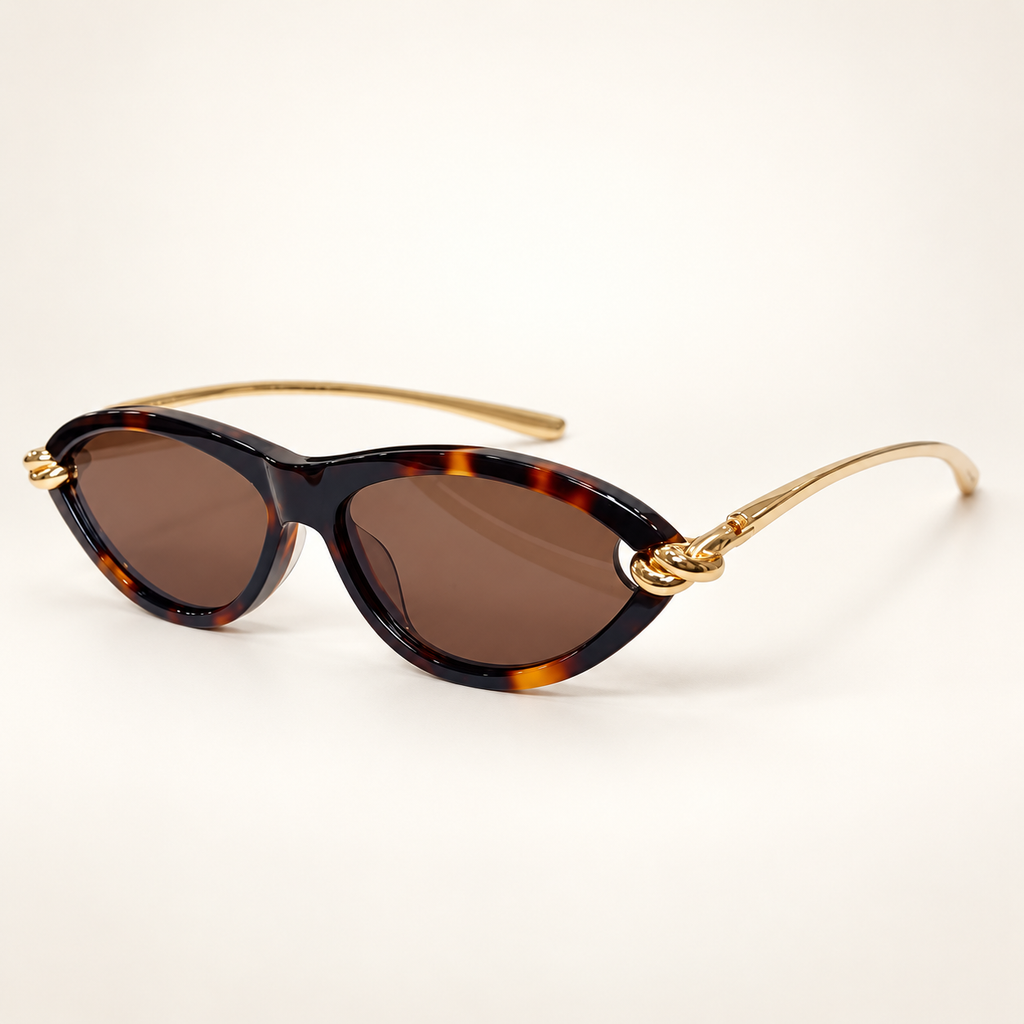 Bottega Veneta Knot Cat Eye – מנומר – צילום סטודיו