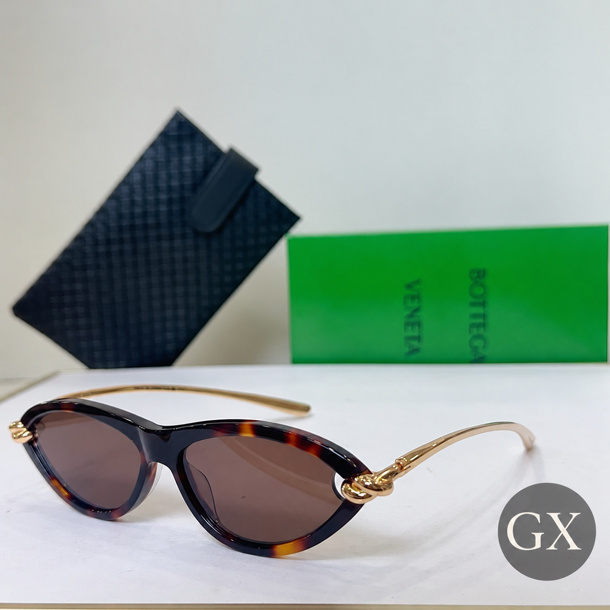 Bottega Veneta Knot Cat Eye – מנומר – צילום מקורי עם GX
