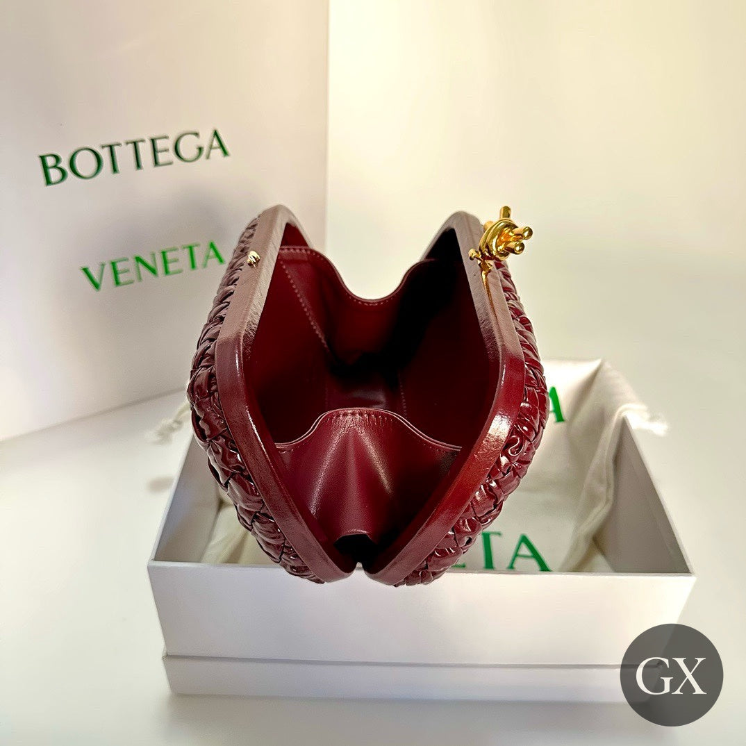 Bottega Knot Clutch בורדו - פנים