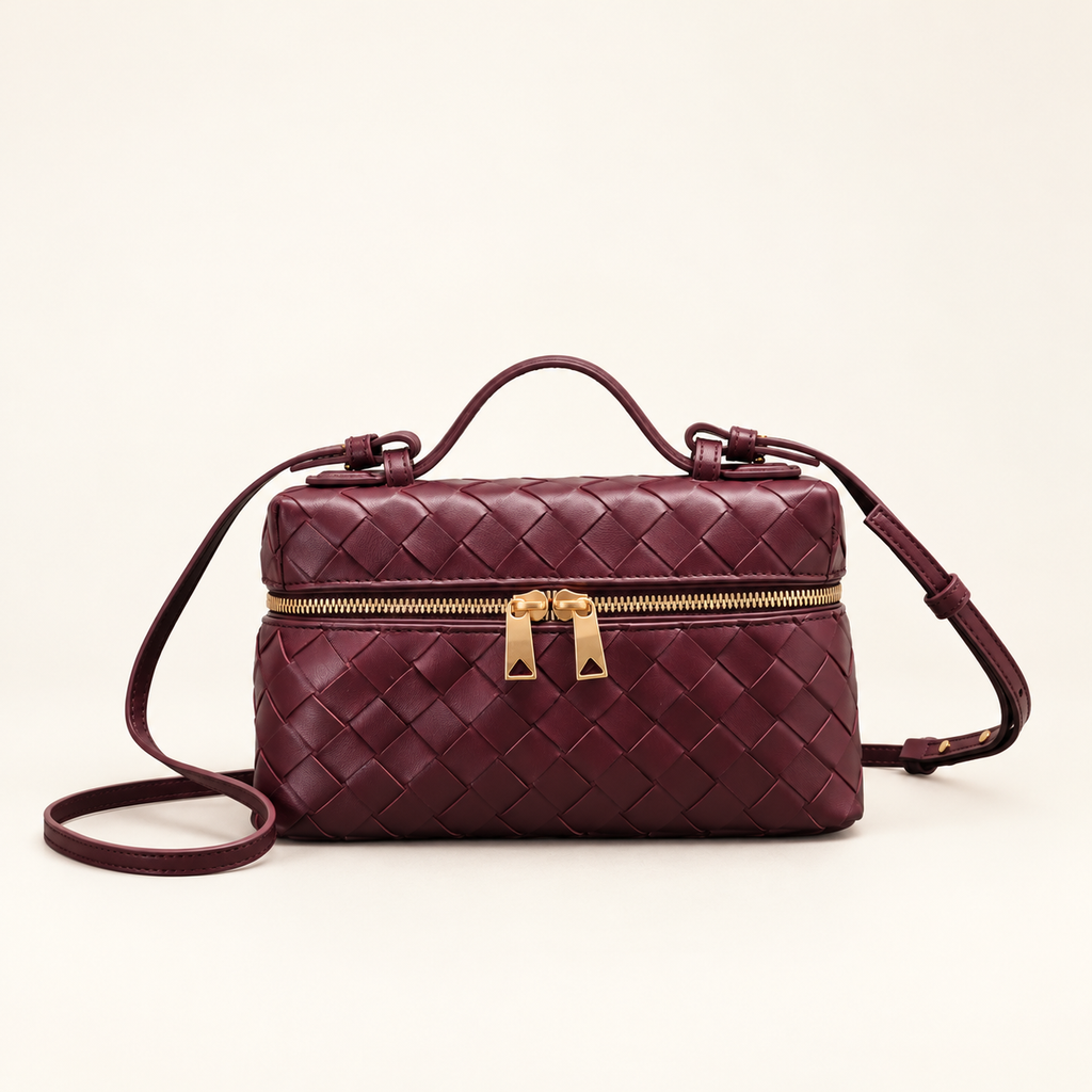 Bottega Veneta Bang Bang Vanity Case Burgundy – front studio