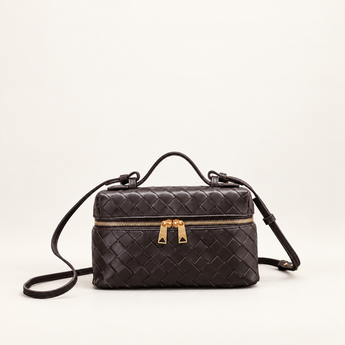 Bottega Veneta Bang Bang Vanity Case Dark Brown – front studio