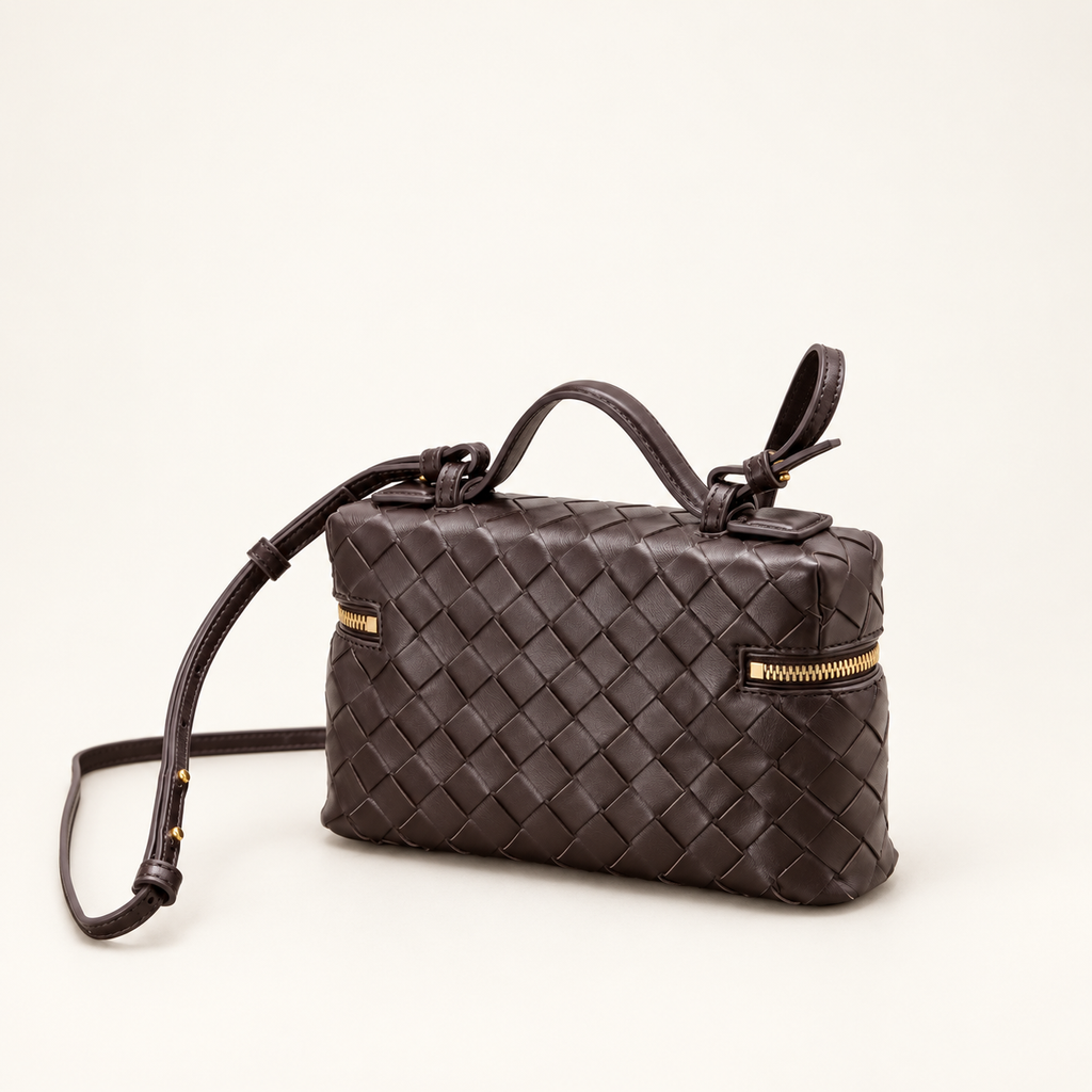 Bottega Veneta Bang Bang Vanity Case Dark Brown – back studio