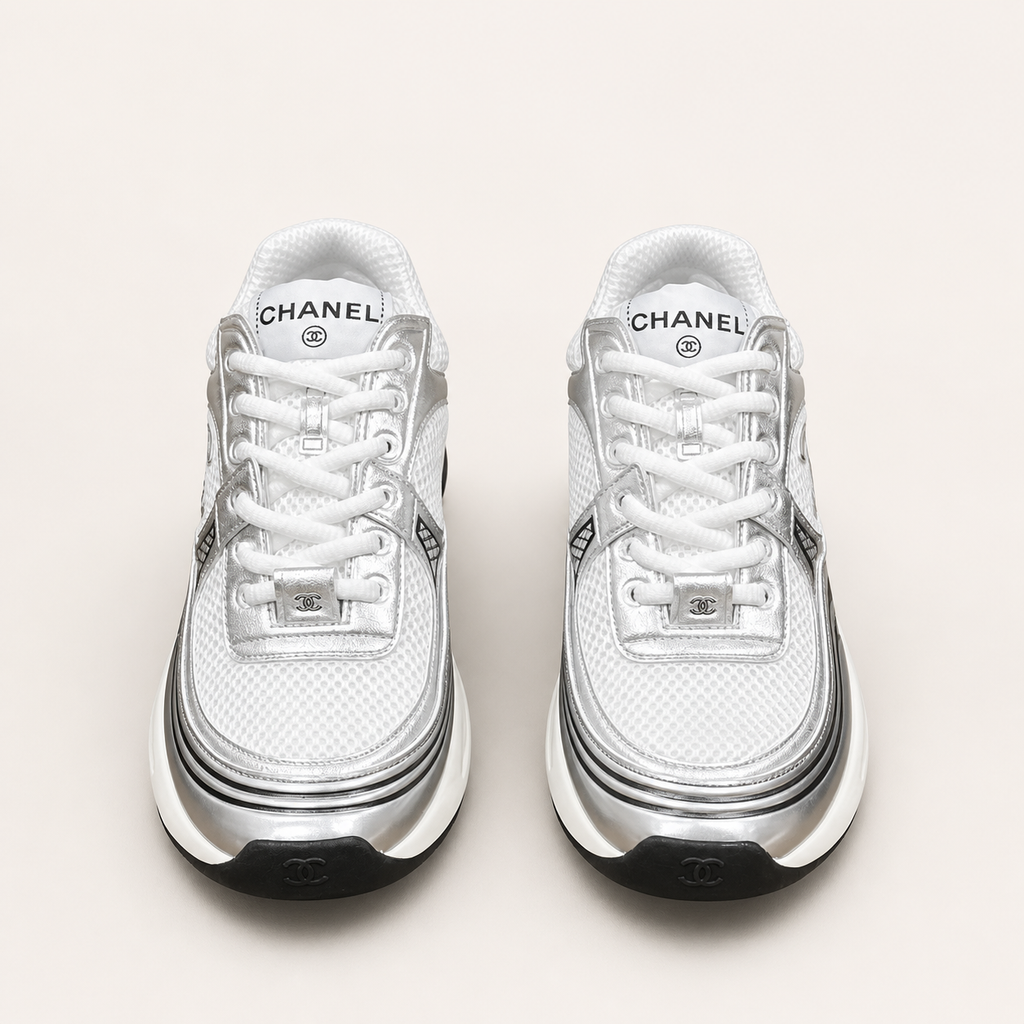 CC Metallic Runner Sneakers Silver – front view