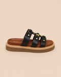 Celine Triomphe Studded Platform Sandals Black - Side View