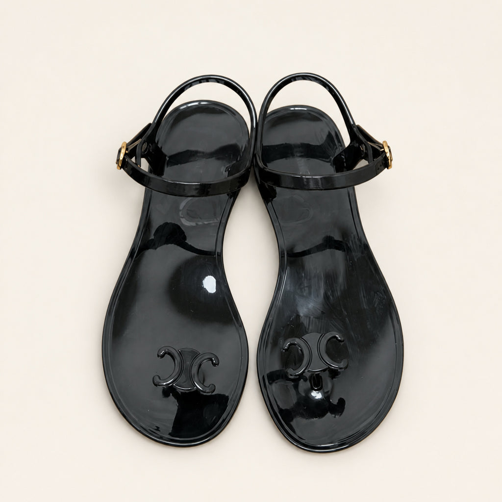 Celine Triomphe Jelly Sandals Black - catalog front