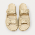 CC Quilted Velcro Sandals – Beige – תמונה 1