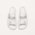 CC Quilted Velcro Sandals – White – תמונה 1