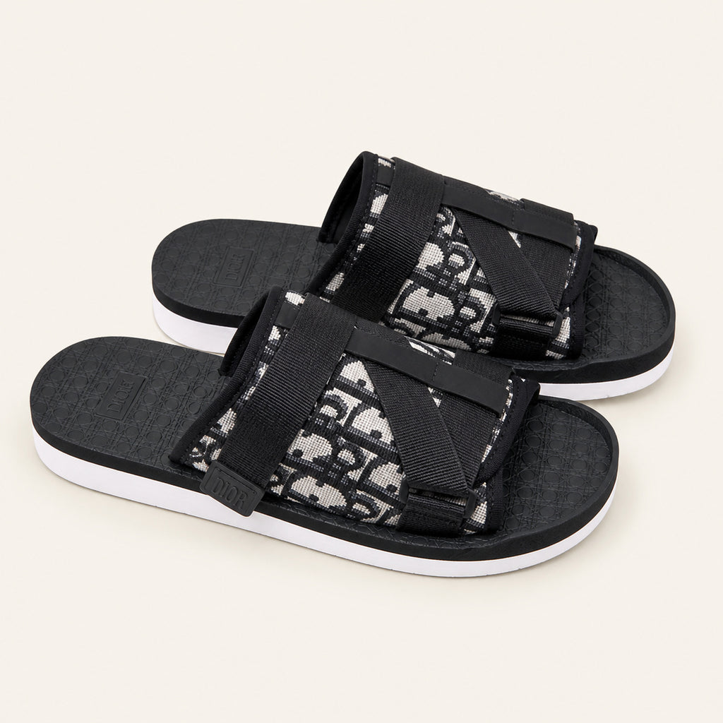 Dior Alias Sandal Black Oblique - side view