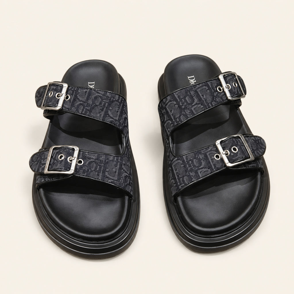 Dior Aqua Sandal Black Oblique - catalog front