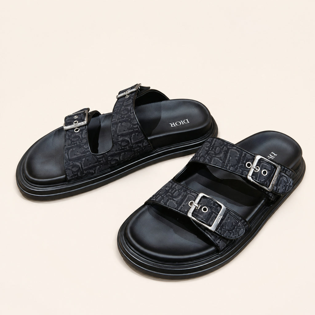 Dior Aqua Sandal Black Oblique - catalog angle