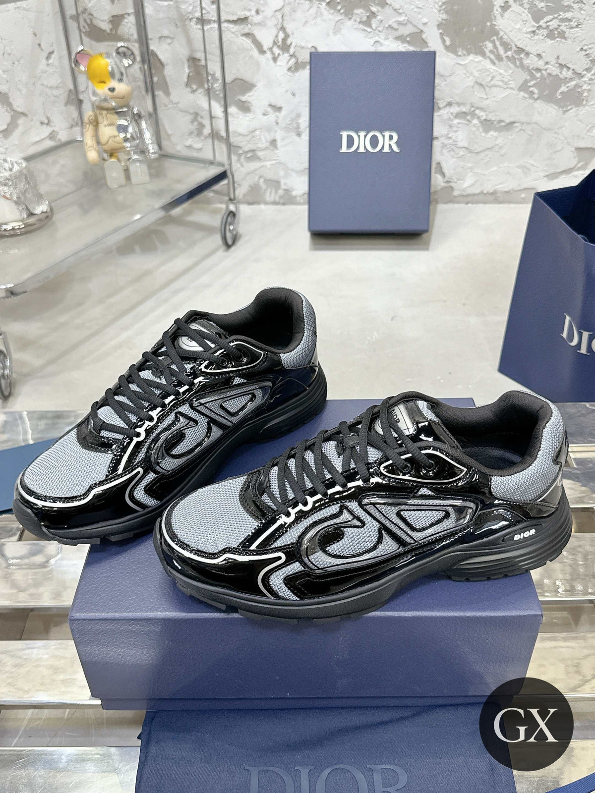 Dior B30 Black Silver – צילום אמיתי עם לוגו GX