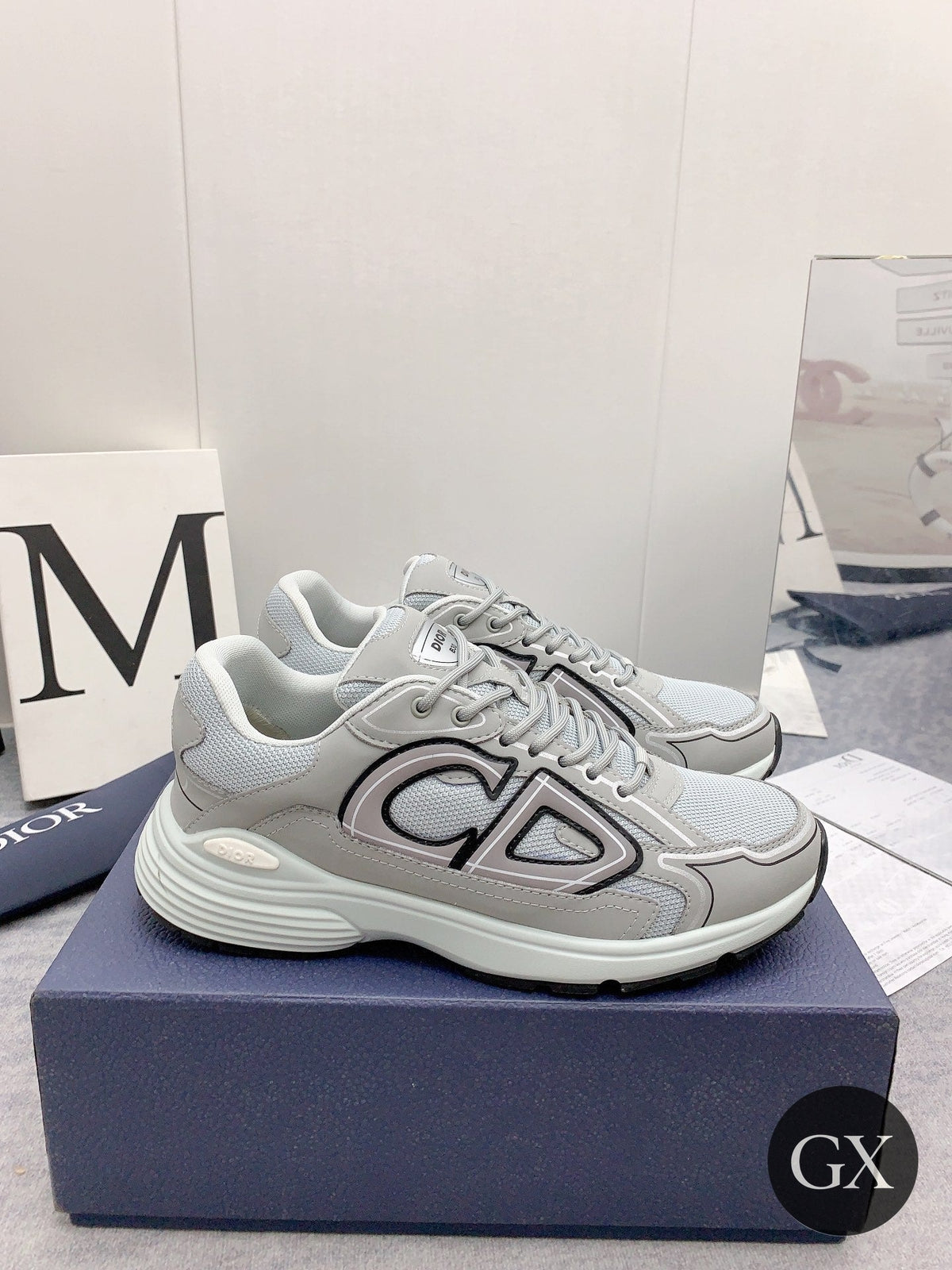 Dior B30 Light Grey – צילום אמיתי עם לוגו GX
