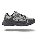 GALLERY X DIOR B23 low top sneakers in grey mesh and synthetic with CD logo detail and cushioned sole.