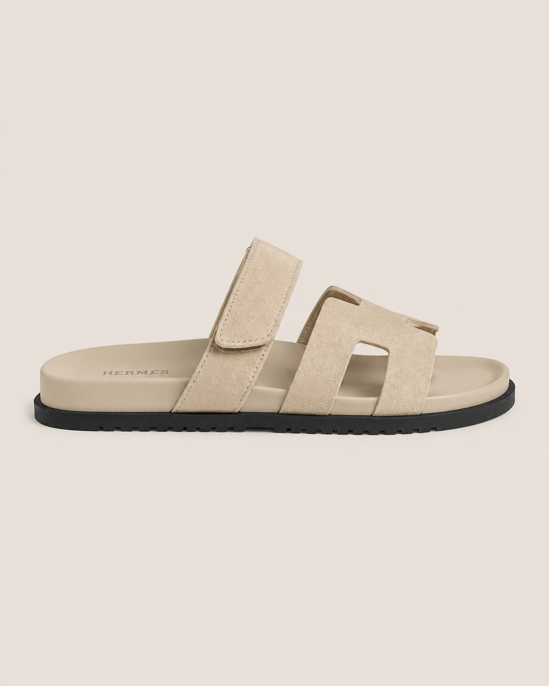 Hermes Chypre Sandal Beige Suede - Side
