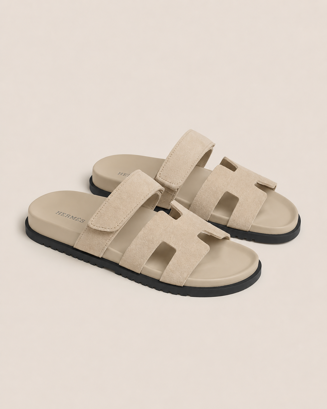Hermes Chypre Sandal Beige Suede - Pair
