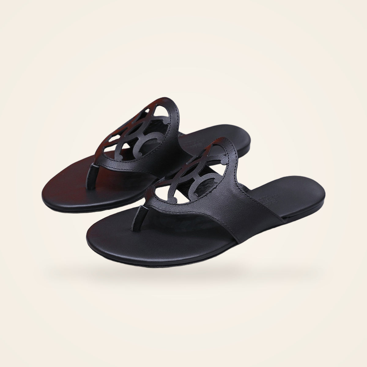 Hermès Cutout Thong Sandal Black - catalog 1