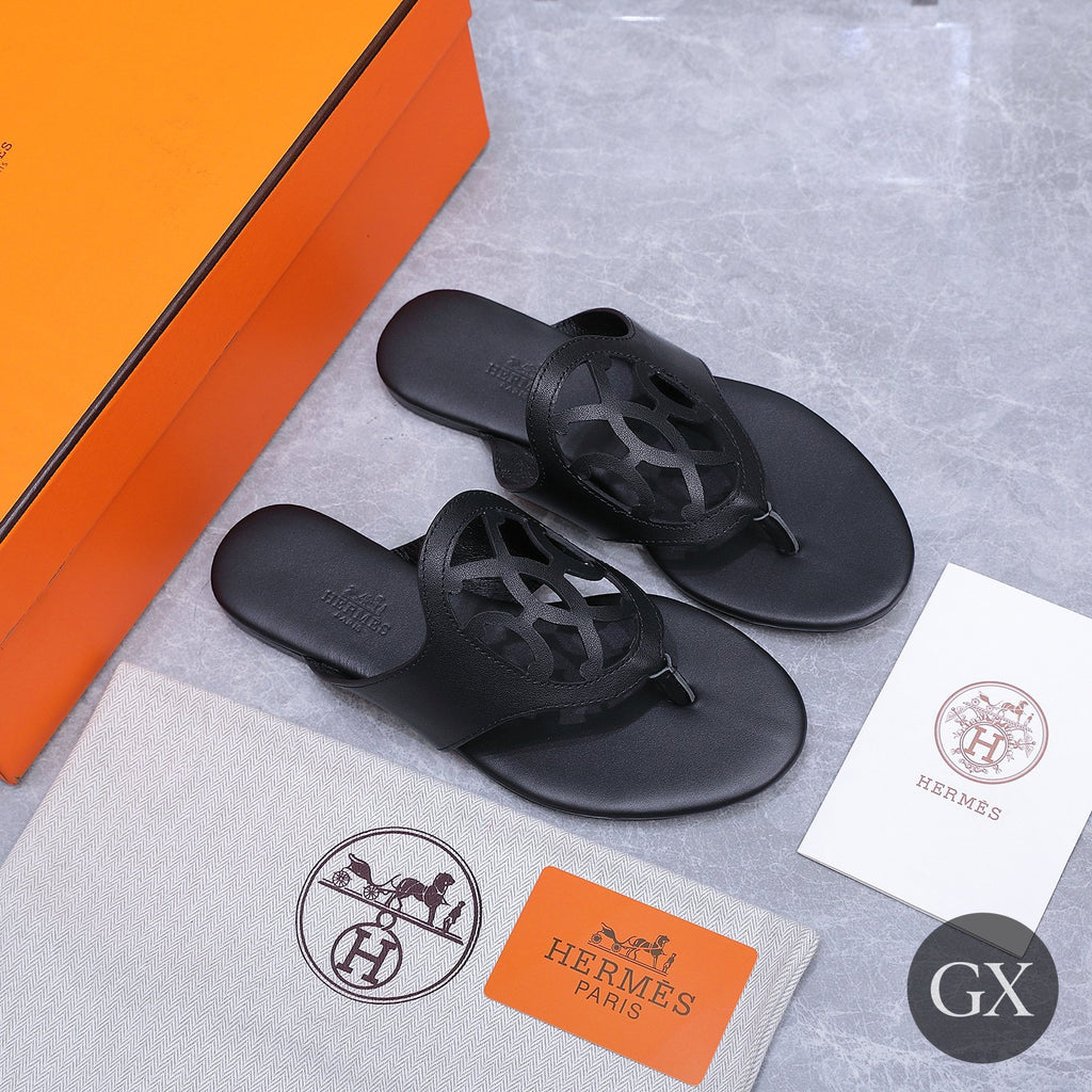 Hermès Cutout Thong Sandal Black - original GX