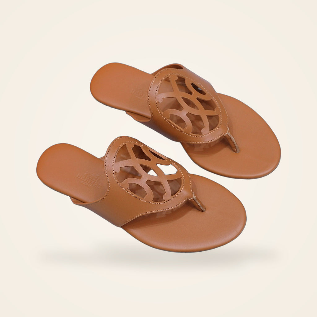Hermès Cutout Thong Sandal Camel - catalog 2