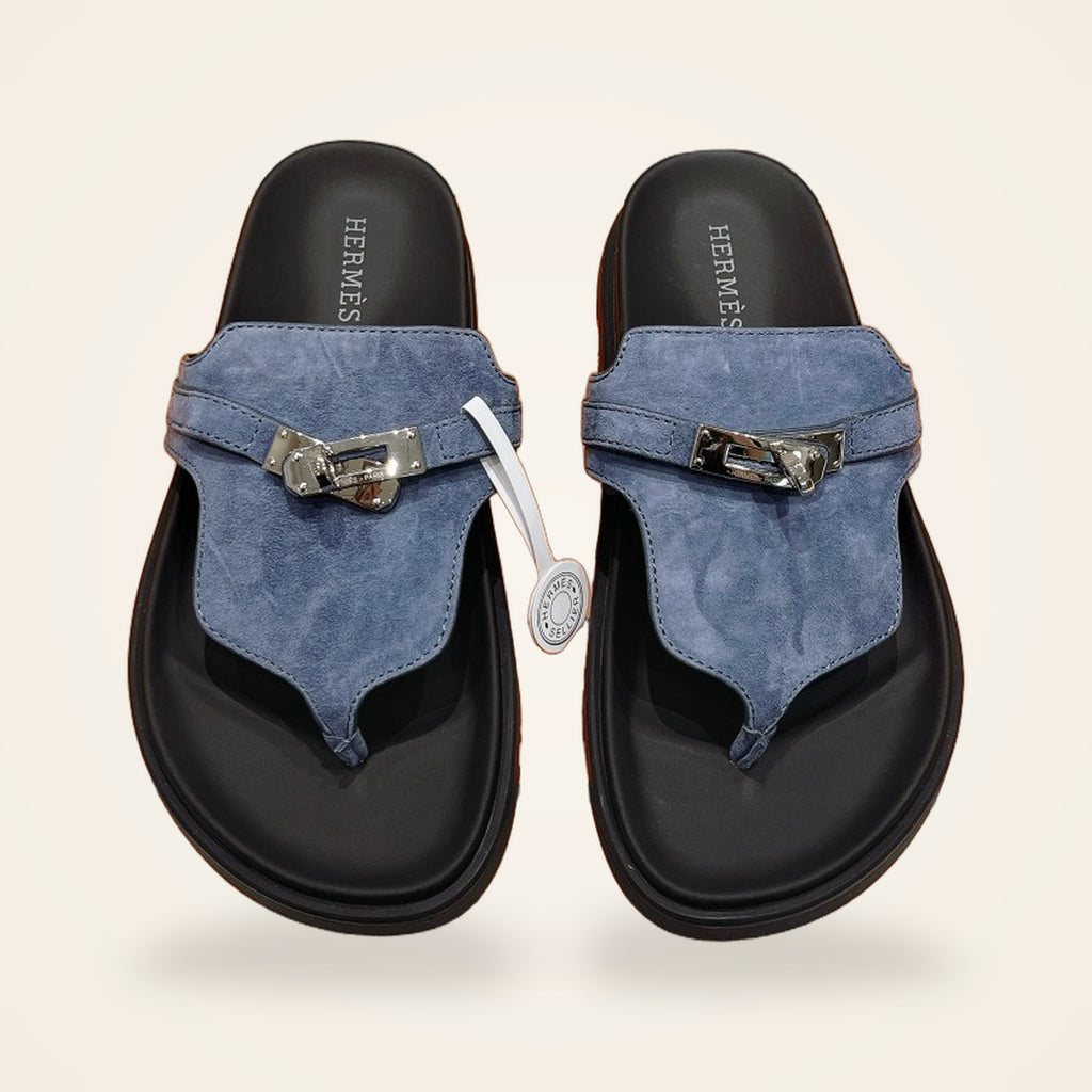 Hermès Kelly Thong Sandal Blue - catalog front