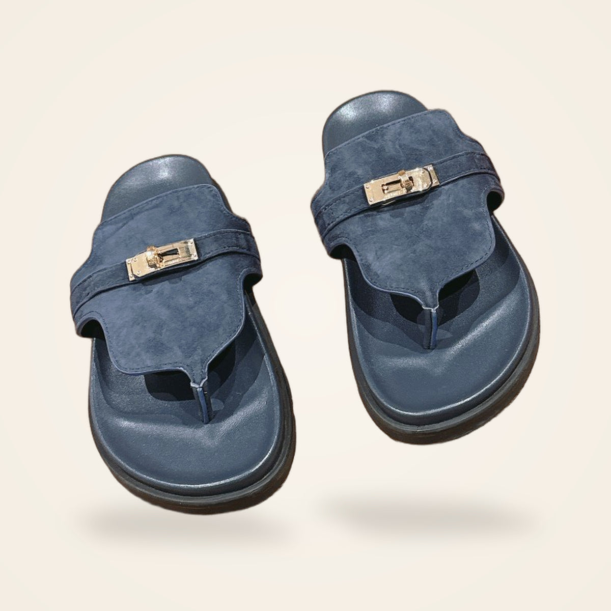 Hermès Kelly Thong Sandal Navy - catalog front