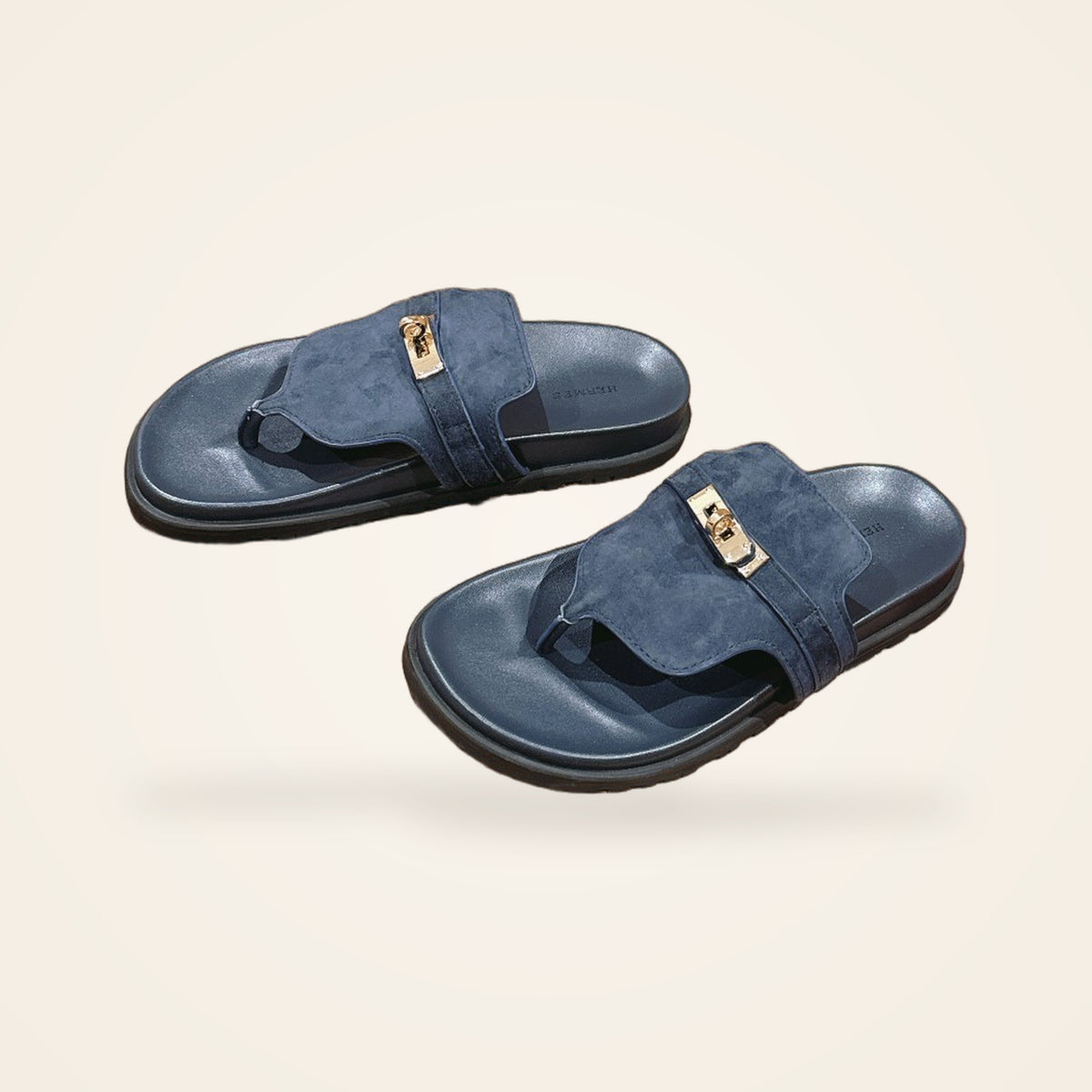 Hermès Kelly Thong Sandal Navy - catalog angle