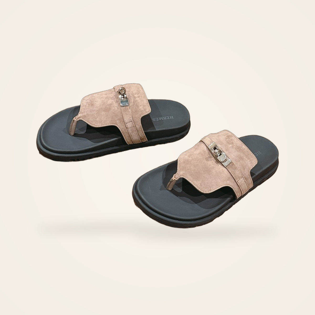 Hermès Kelly Thong Sandal Taupe - catalog angle