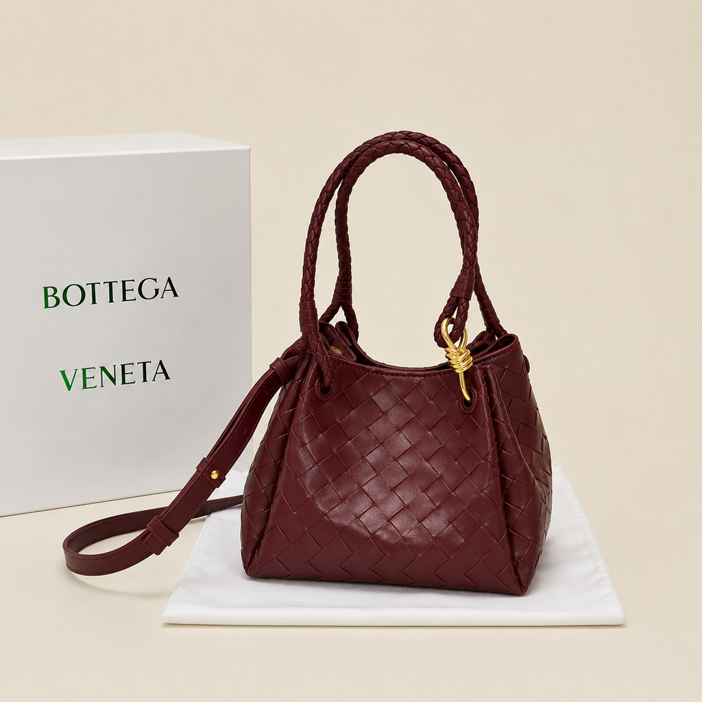 Bottega Veneta Knot Mini Hobo Bordeaux - with box