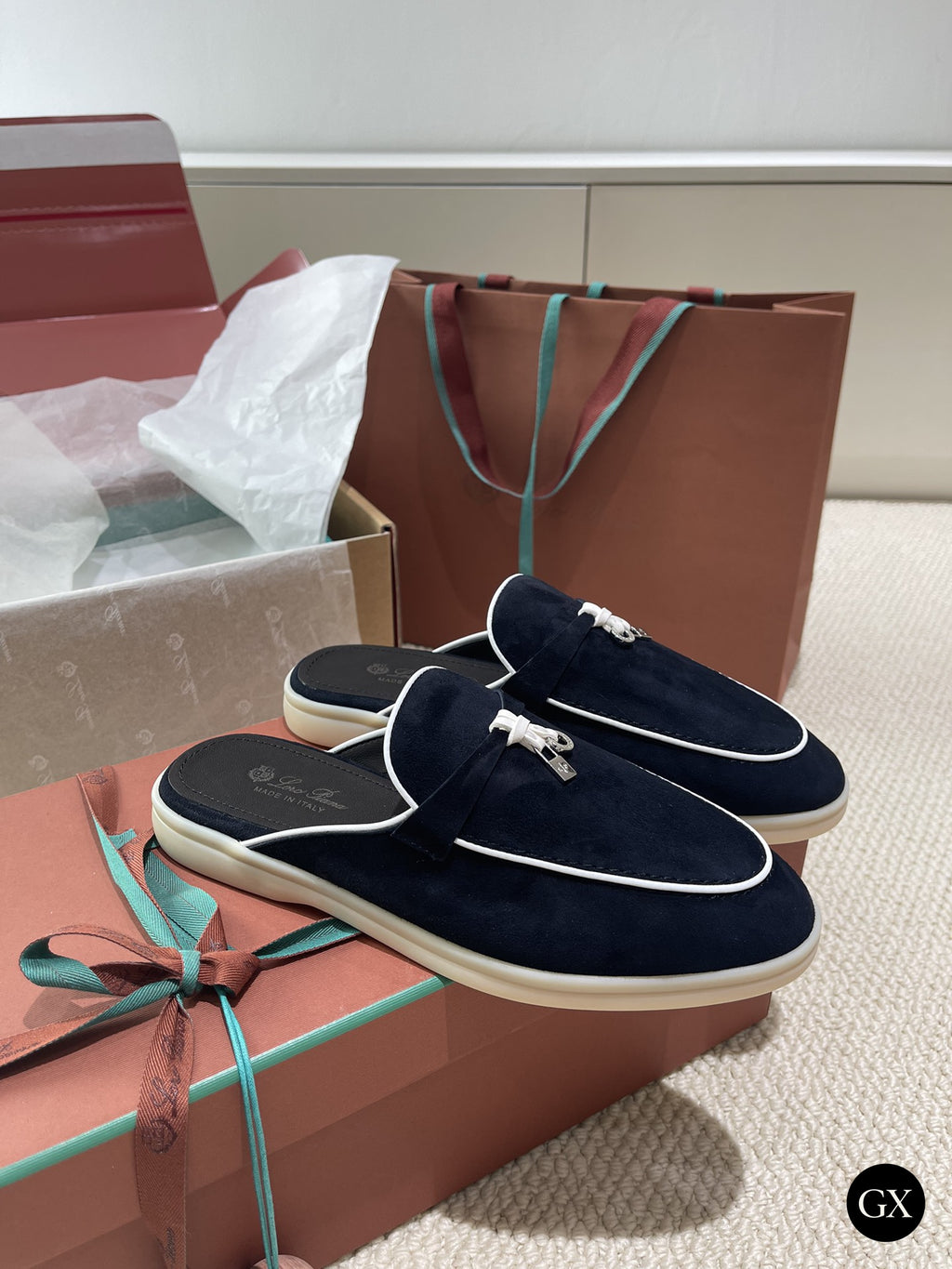 Summer Charms Walk Mule Women – Navy / White – original GX