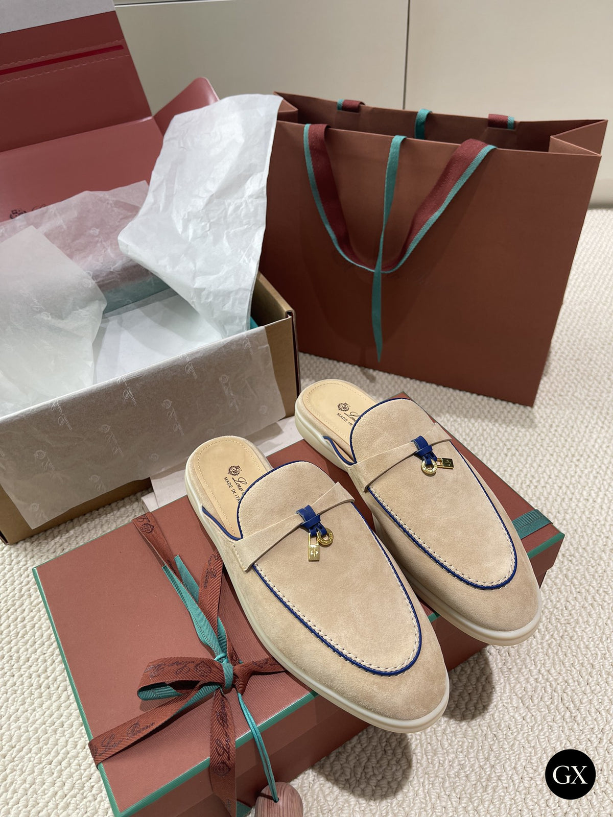 Summer Charms Walk Mule Women – Sand / Navy – original GX