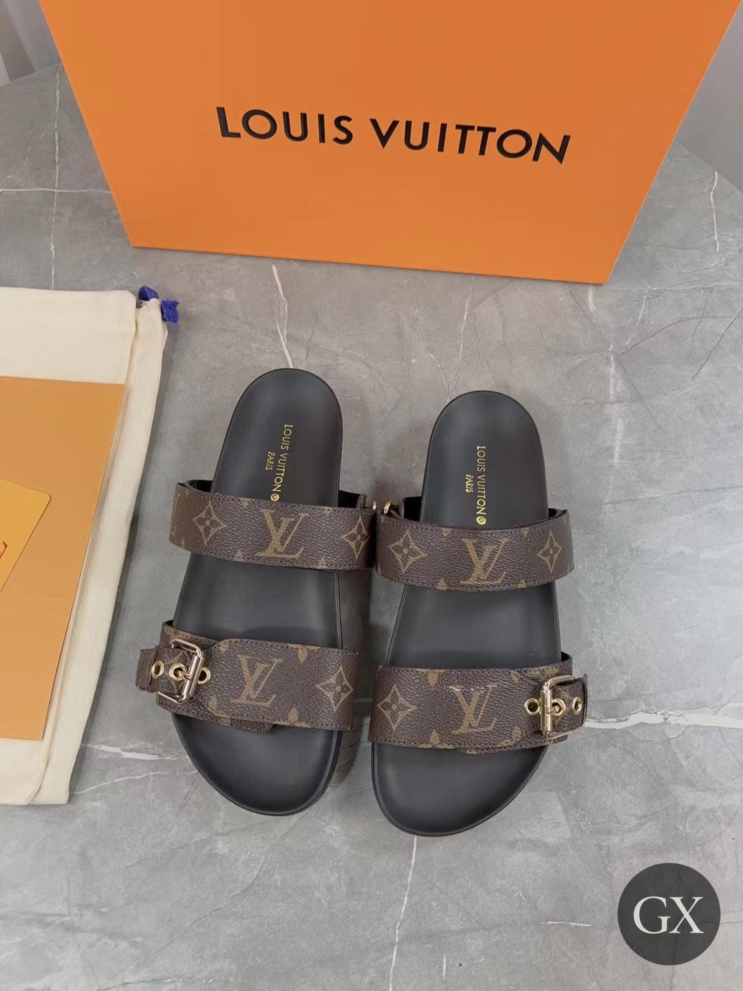 Louis Vuitton Monogram Double Strap Slide