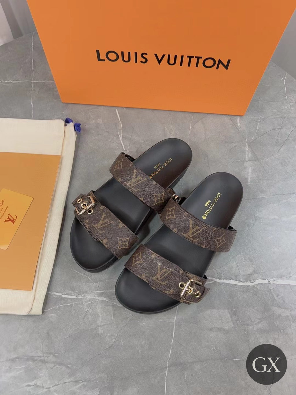Louis Vuitton Monogram Double Strap Slide