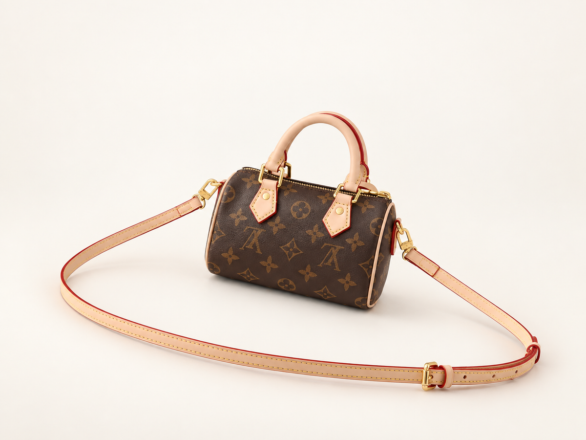 Louis Vuitton Nano Speedy Monogram עם רצועת כתף