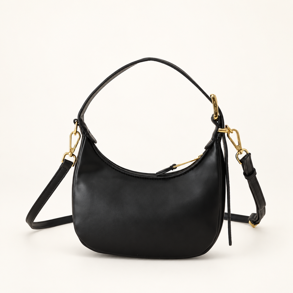 Miu Miu Logo Hobo Bag שחור – מבט אחורי