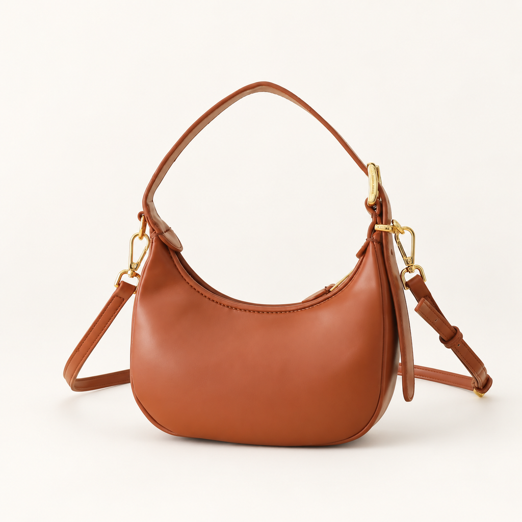 Miu Miu Logo Hobo Bag חום – מבט אחורי