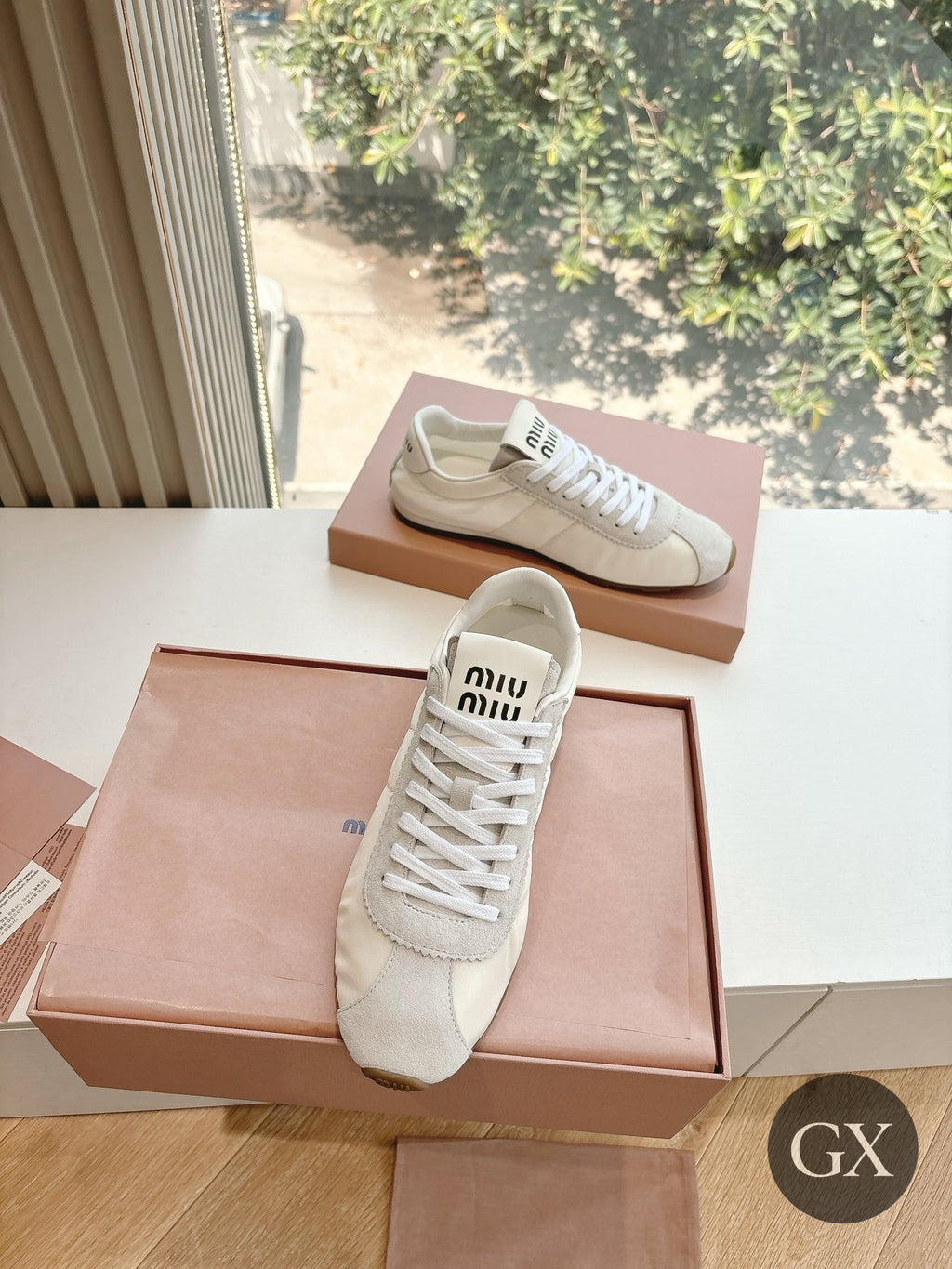 Miu Miu Plume Lace-Up לבן – תמונה 3