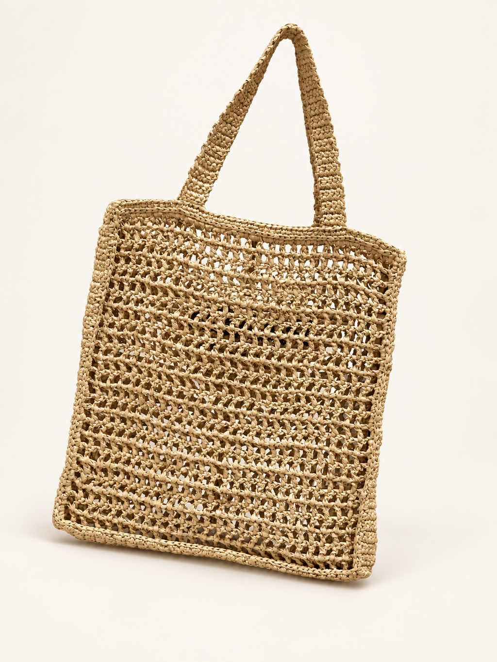 Prada Logo Embroidered raffia tote natural – back