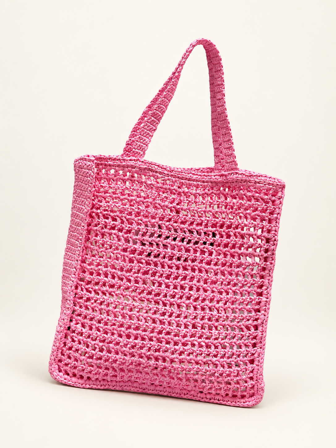 Prada Logo Embroidered raffia tote pink – back